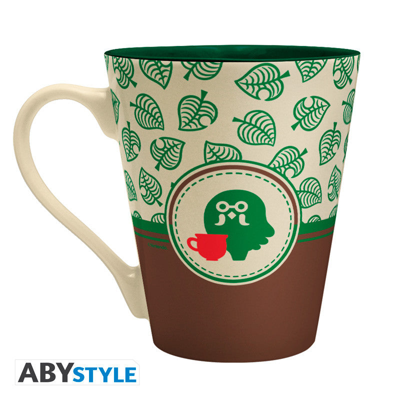 Achterkant animal crossing mok Brewster shop