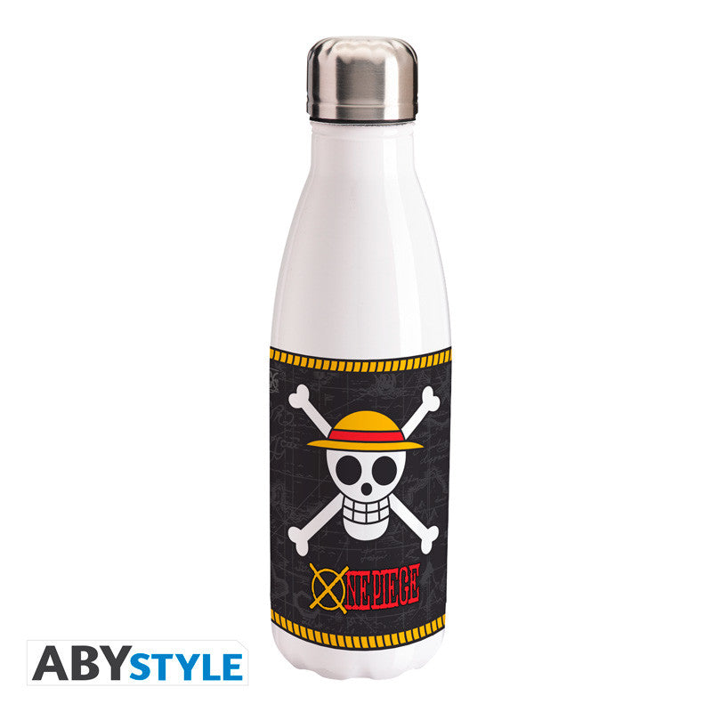 Logo One Piece waterfles wit