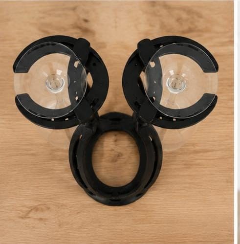 Handgemaakte hoefijzer wijnhouder met 2 wijnglashouders | Industrieel wijnrek | Origineel cadeau